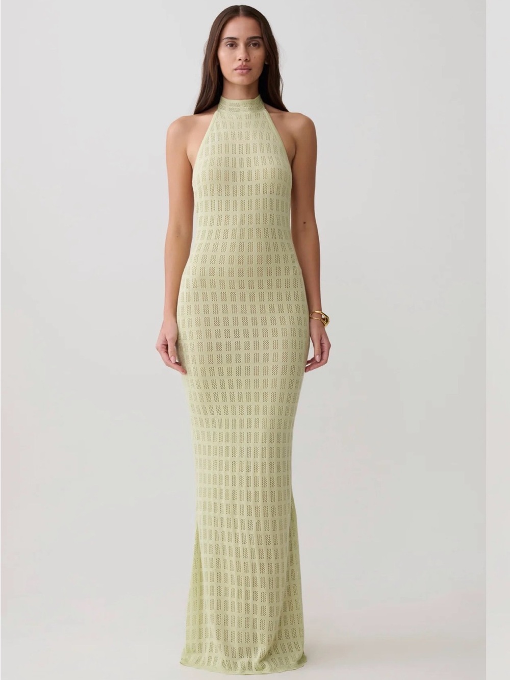 Meshki Haley Halter Knit Maxi Dress